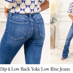 Dip it Low Back Yoke Low Rise Blue Jeans Women's Size 3/26 Stretch